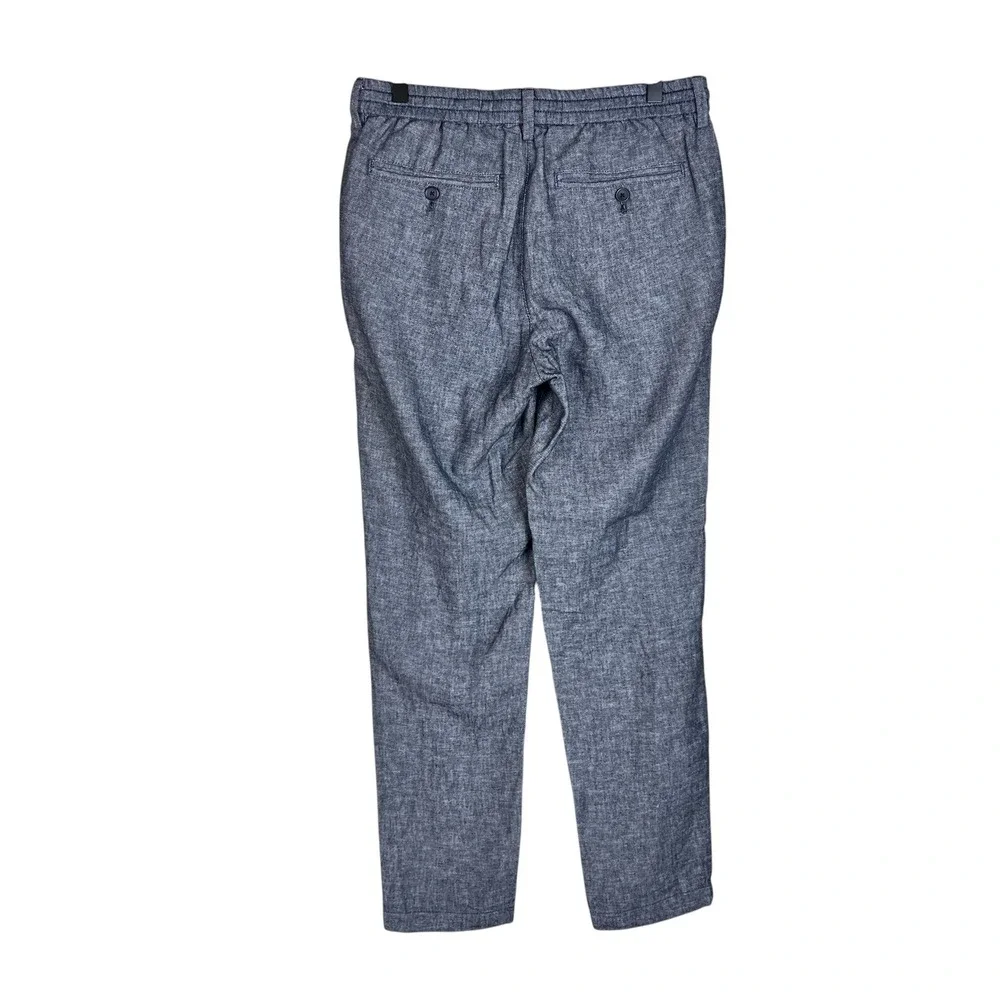 Banana Republic Mason Athletic Tapered Linen Cotton Pants Blue 30x32